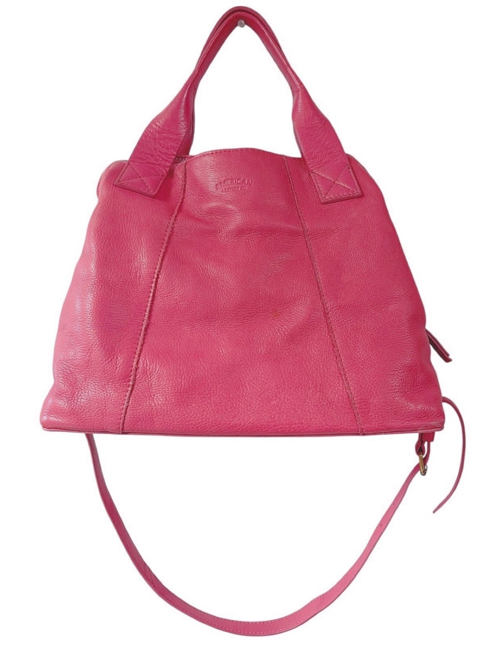 American Leather Go. Ada Triple Entry Leather Satchel In French Rose - Picture 4 of 16